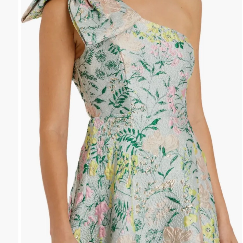 Mac Duggal One-Shoulder Floral Gown in Pastel Multi - Picture 4 of 6
